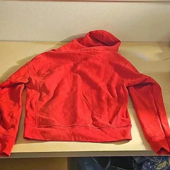 Womens Champion Red Reverse Weave Cotton Poly Hoodie Medium - Picture 3 of 4